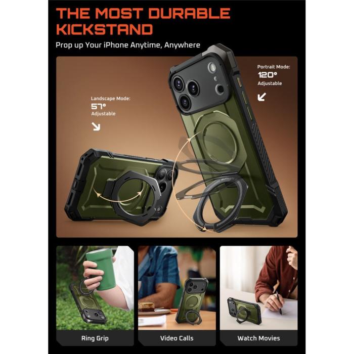 Bild 4, Supcase iPhone 17 Pro Max Skal MagSafe Unicorn Beetle Grip Guldan