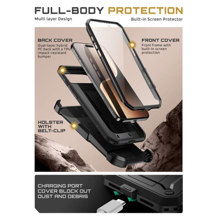 Bild 3, Supcase iPhone Air Skal Unicorn Beetle Pro Svart