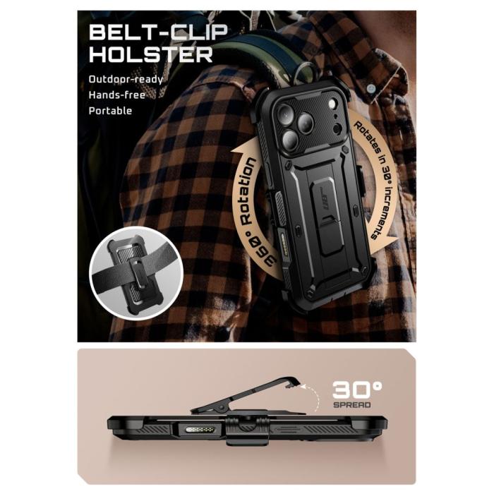Bild 4, Supcase iPhone 17 Pro Skal Unicorn Beetle Pro Svart