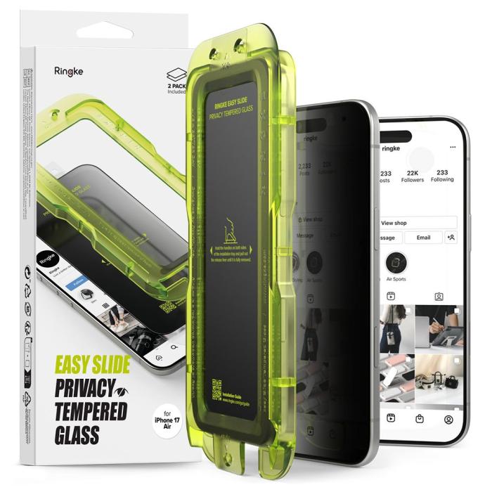 Bild 1, Ringke iPhone Air 2-PACK Easy Slide Skärmskydd Härdat Glas