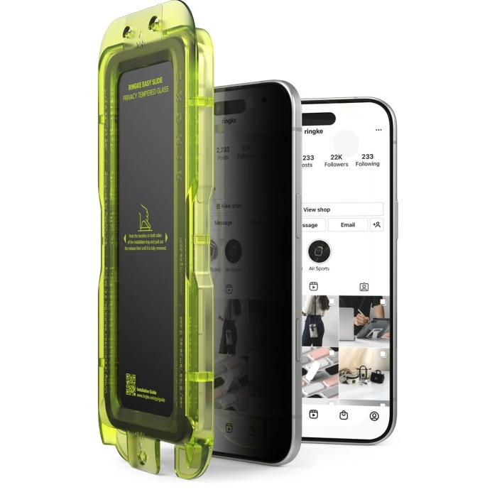 Bild 2, Ringke iPhone Air 2-PACK Easy Slide Skärmskydd Härdat Glas
