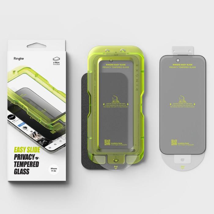 Bild 6, Ringke iPhone Air 2-PACK Easy Slide Skärmskydd Härdat Glas