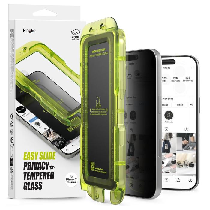 Bild 1, Ringke iPhone 17 Pro 2-PACK Easy Slide Skärmskydd Härdat Glas