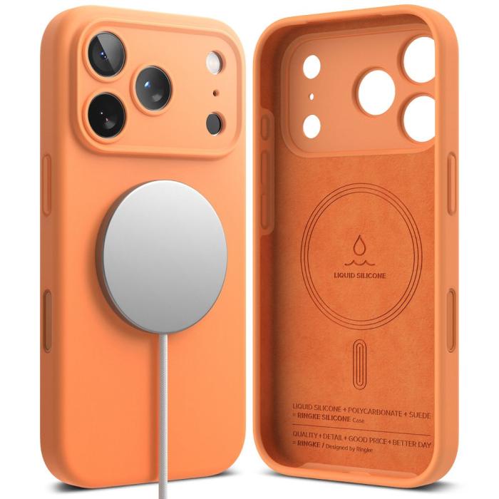 Bild 2, Ringke iPhone 17 Pro Skal MagSafe Silikon Tangerine