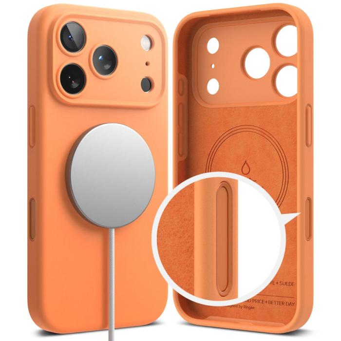 Bild 3, Ringke iPhone 17 Pro Skal MagSafe Silikon Tangerine