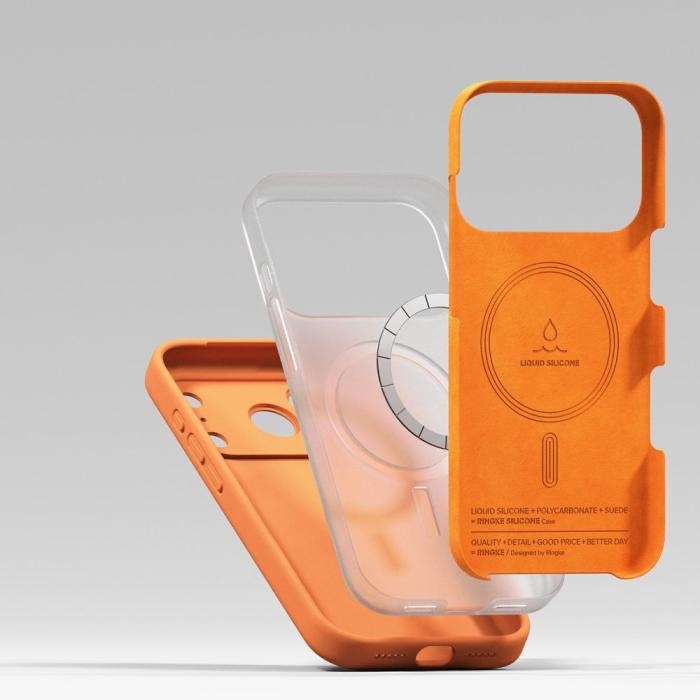 Bild 6, Ringke iPhone 17 Pro Skal MagSafe Silikon Tangerine