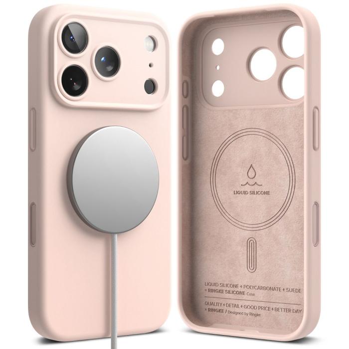 Bild 2, Ringke iPhone 17 Pro Skal MagSafe Silikon Pink Sand