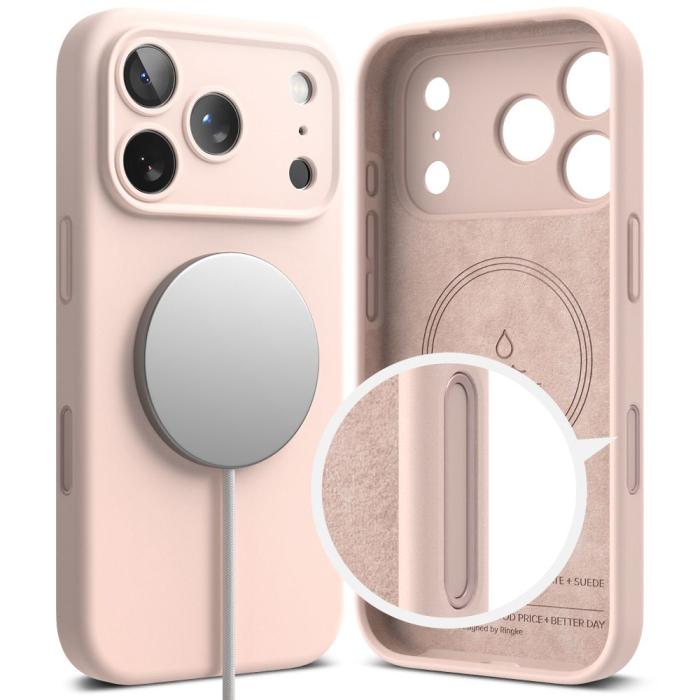 Bild 3, Ringke iPhone 17 Pro Skal MagSafe Silikon Pink Sand