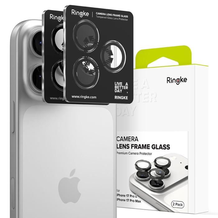 Bild 1, Ringke iPhone 17 Pro / 17 Pro Max 2-PACK Linsskydd Svart