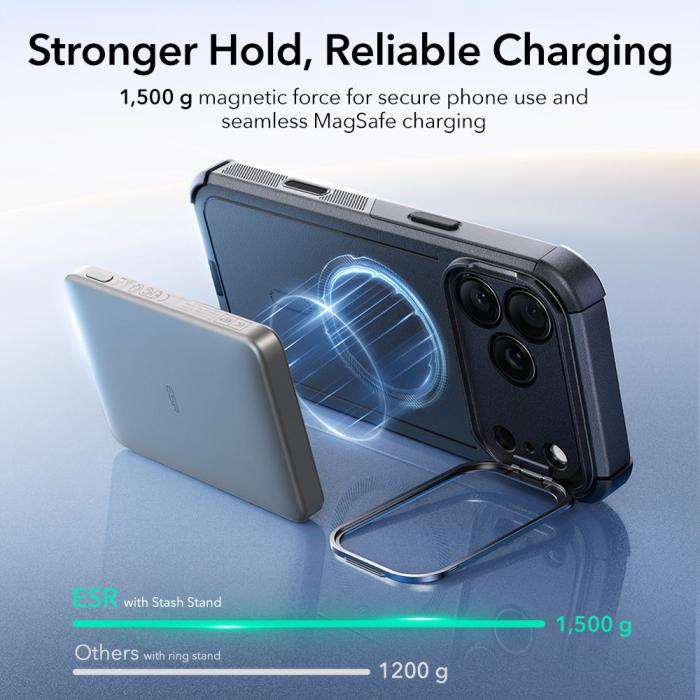Bild 6, ESR iPhone 17 Pro Max Skal MagSafe Cyber Kickstand Svart