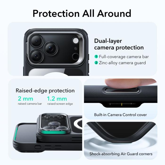 Bild 3, ESR iPhone 17 Pro Max Skal MagSafe Classic Kickstand