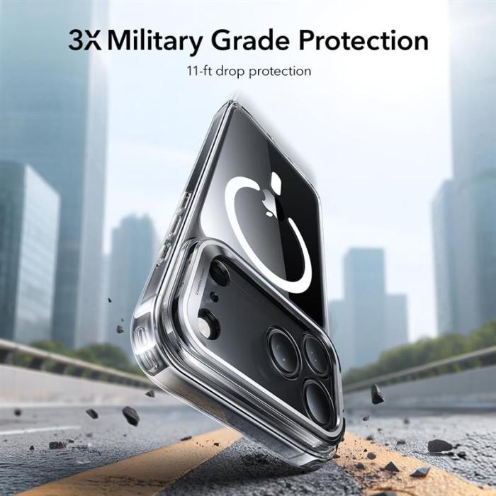 Bild 4, ESR iPhone 17 Pro Max Skal MagSafe Classic Kickstand Transparent