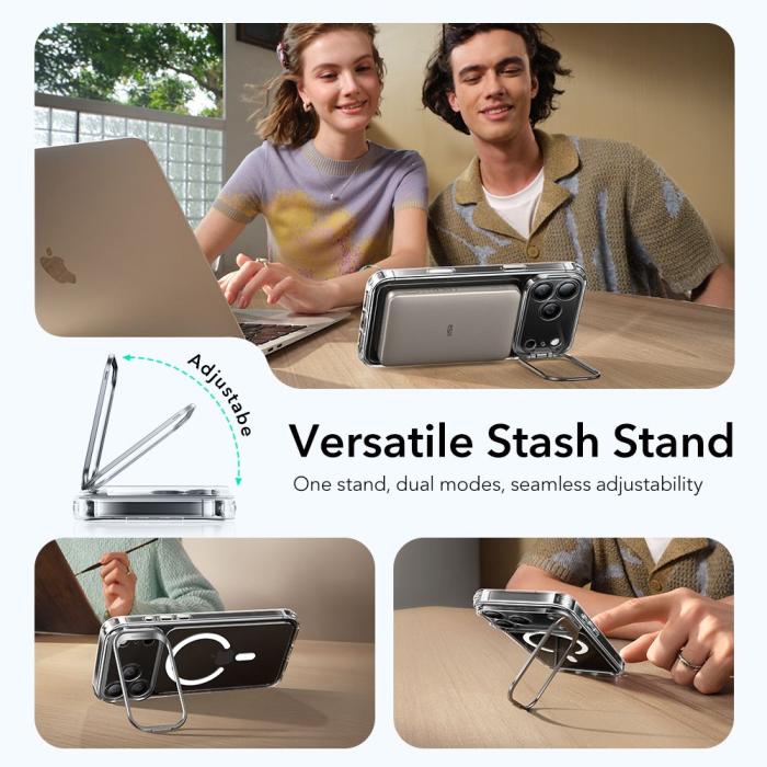 Bild 5, ESR iPhone 17 Pro Max Skal MagSafe Classic Kickstand Transparent