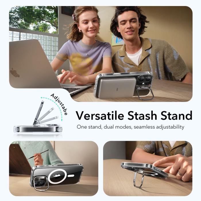 Bild 5, ESR iPhone 17 Skal MagSafe Classic Kickstand Transparent