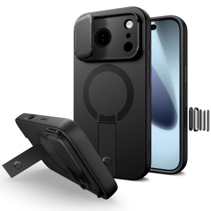 Bild 1, Tech-Protect iPhone 17 Pro Skal MagSfe Kevlar Aura Svart