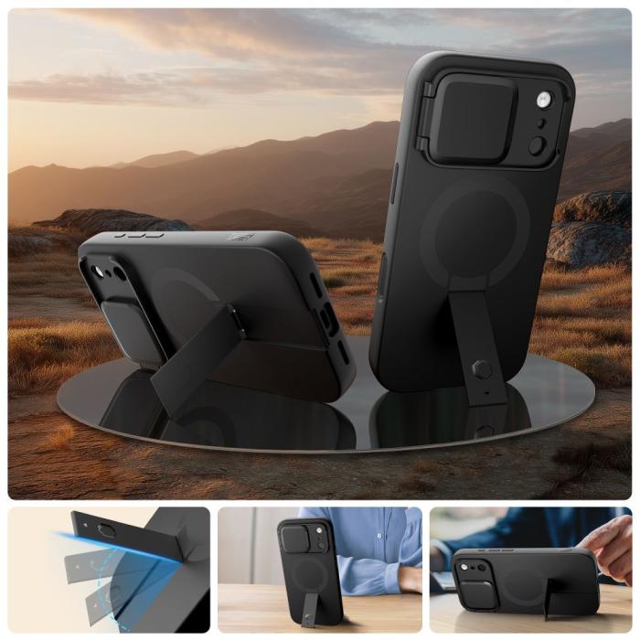 Bild 4, Tech-Protect iPhone 17 Pro Skal MagSfe Kevlar Aura Svart