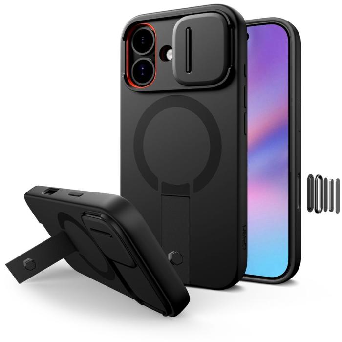Bild 1, Tech-Protect iPhone 17 Skal MagSfe Kevlar Aura Svart