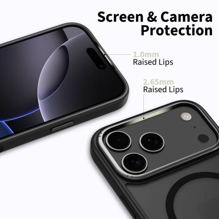 Bild 2, Tech-Protect iPhone 17 Pro Skal MagSafe MagEdge Matt Svart/Gunmetal
