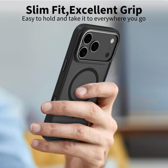 Bild 3, Tech-Protect iPhone 17 Pro Skal MagSafe MagEdge Matt Svart/Gunmetal