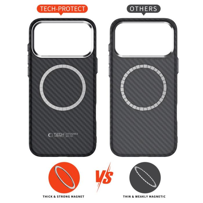 Bild 5, Tech-Protect iPhone 17 Pro Skal MagSafe ION Carbon Svart