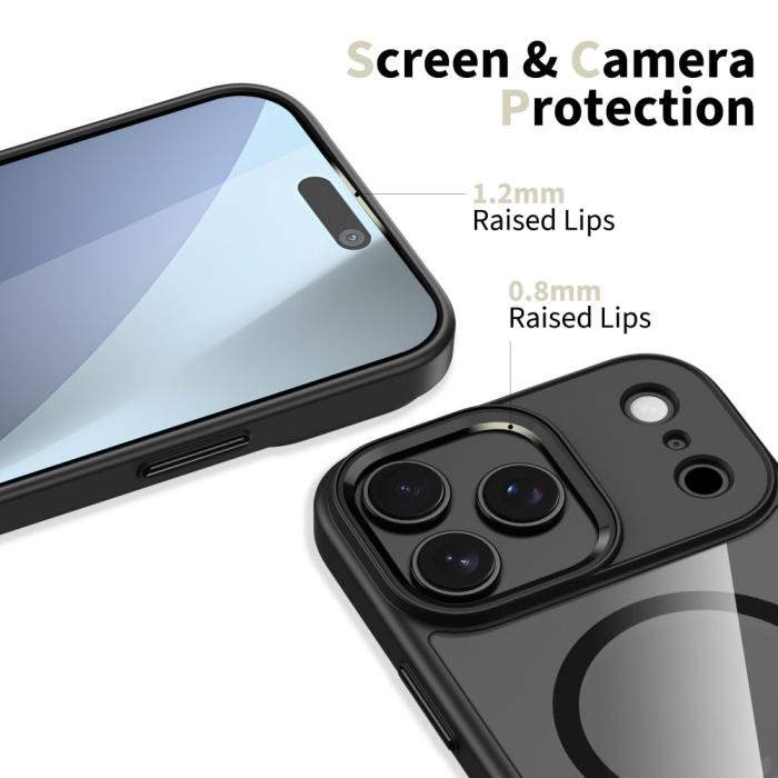 Bild 3, Tech-Protect iPhone 17 Pro Skal MagSafe MagMat Svart/Transparent