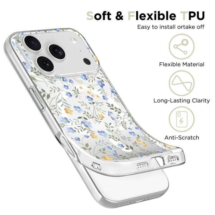 Bild 3, Tech-Protect iPhone 17 Pro Max Skal MagSafe FlexAir Spring Flowers