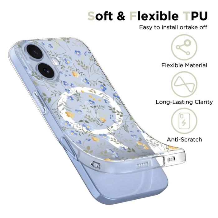 Bild 4, Tech-Protect iPhone 17 Skal MagSafe FlexAir Spring Flowers