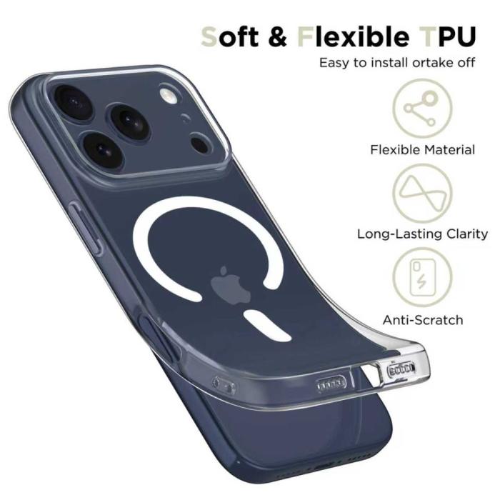 Bild 3, Tech-Protect iPhone 17 Pro Skal MagSafe FlexAir Transparent