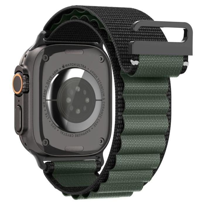 Bild 3, Spigen Apple Watch 42/44/45/46/49 mm Armband Svart/Grön
