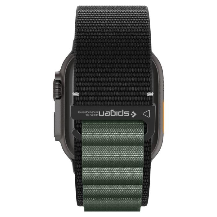 Bild 5, Spigen Apple Watch 42/44/45/46/49 mm Armband Svart/Grön