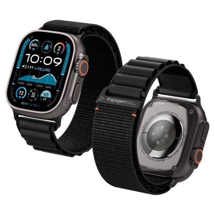 Bild 1, Spigen Apple Watch 42/44/45/46/49 mm Armband Svart