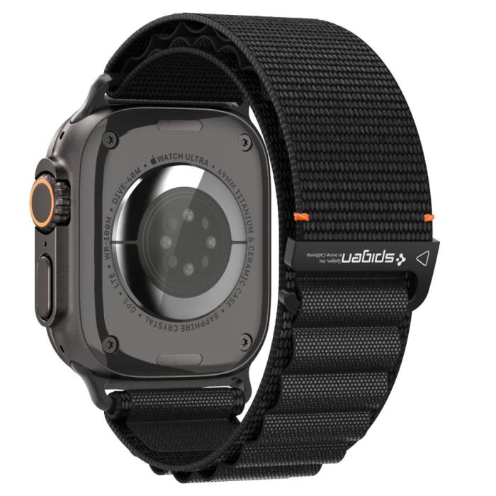 Bild 2, Spigen Apple Watch 42/44/45/46/49 mm Armband Svart