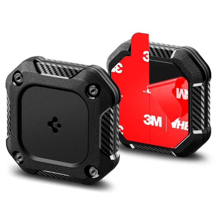 Bild 2, Spigen Apple AirTag Hållare Med 3M Tejpfästning Tough Armor Svart