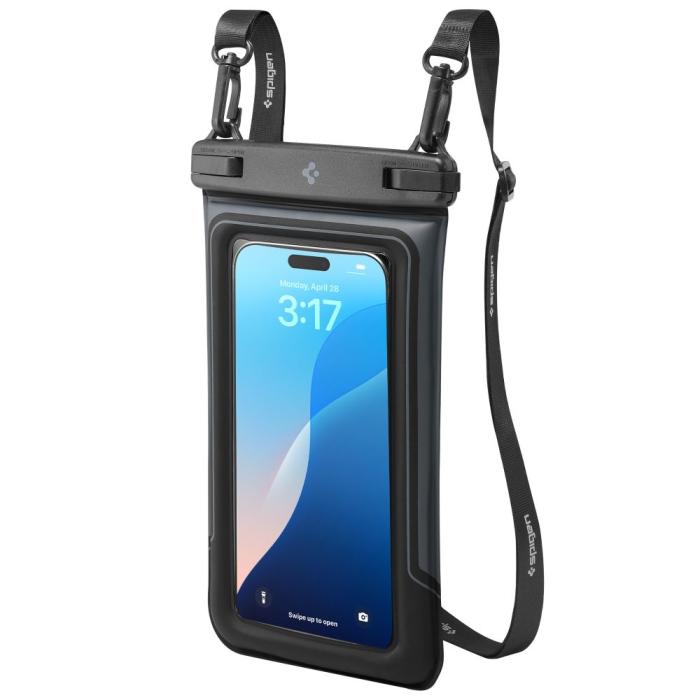 Bild 6, Spigen 2-PACK Universal Vattentät Påse / Mobilväska Svart