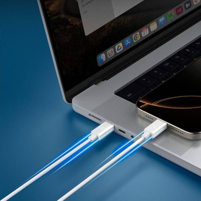 Bild 6, Spigen 1m 60W USB-C - USB-C Kabel Essential Vit