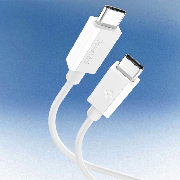 Bild 2, Spigen 2m 60W USB-C - USB-C Kabel Essential Vit
