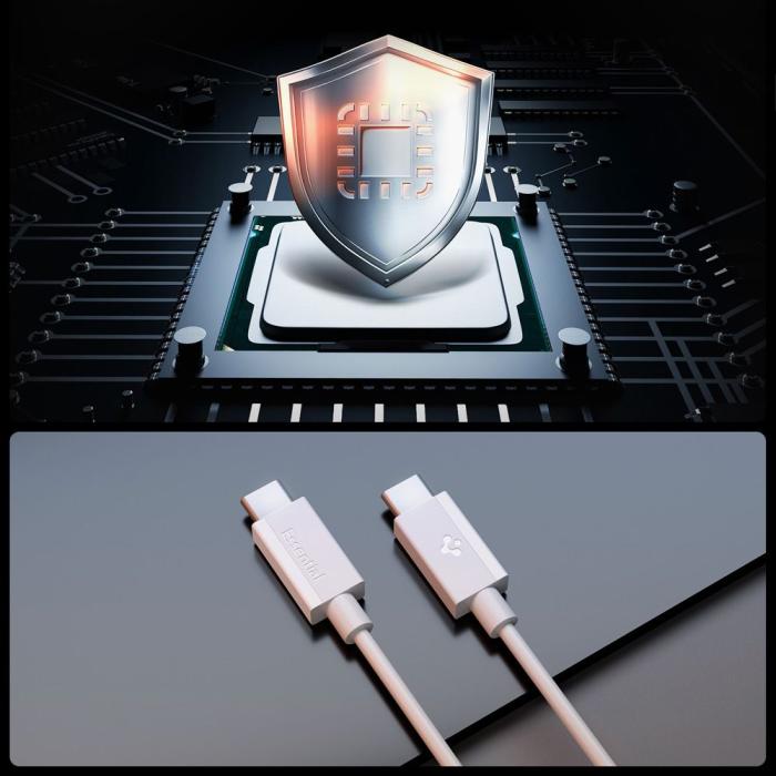 Bild 4, Spigen 2m 60W USB-C - USB-C Kabel Essential Vit