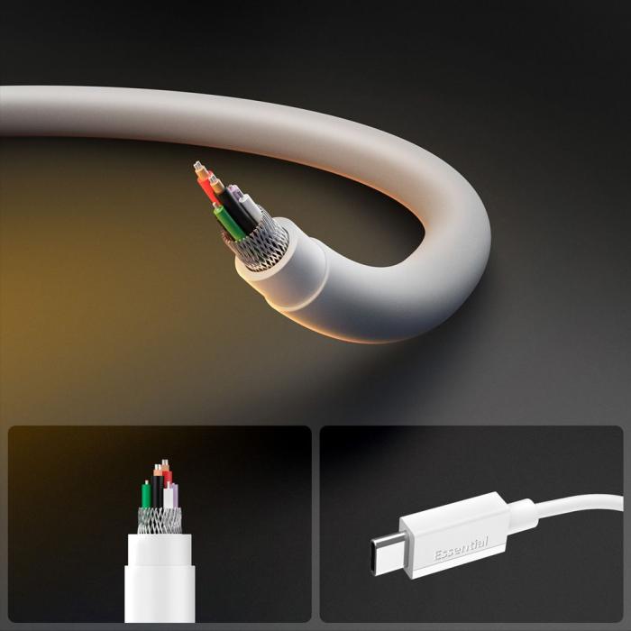 Bild 5, Spigen 2m 60W USB-C - USB-C Kabel Essential Vit