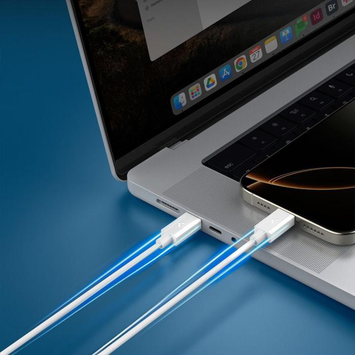 Bild 6, Spigen 2m 60W USB-C - USB-C Kabel Essential Vit