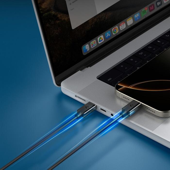 Bild 6, Spigen 2m 60W USB-C - USB-C Kabel Essential Svart