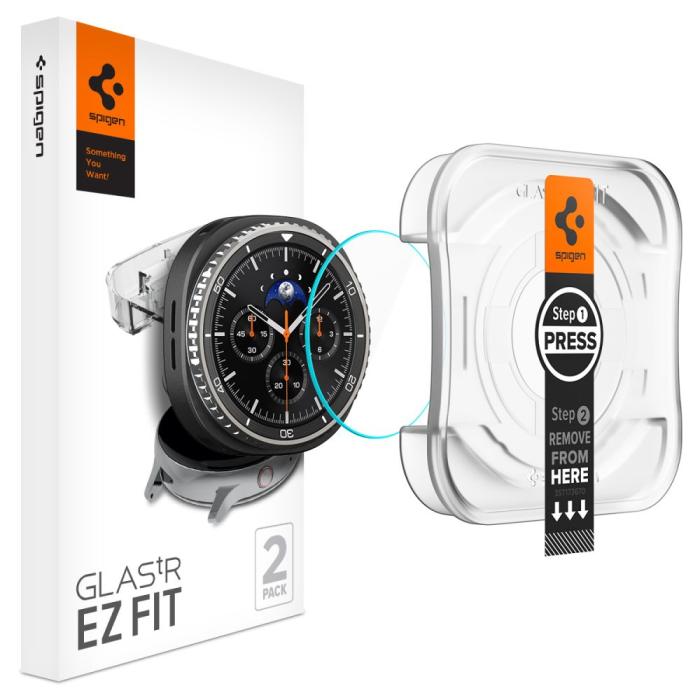 Bild 1, Spigen Galaxy Watch 8 46 mm 2-PACK Skärmskydd GLAS.tR 