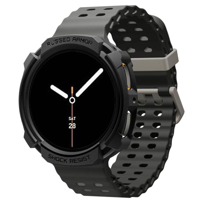 Bild 2, Spigen Galaxy Watch 8 44 mm Skal Rugged Armor Matt Svart