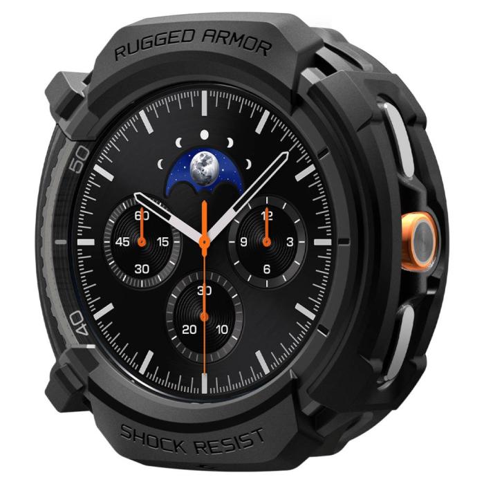 Bild 3, Spigen Galaxy Watch 8 46 mm Skal Rugged Armor Matt Svart