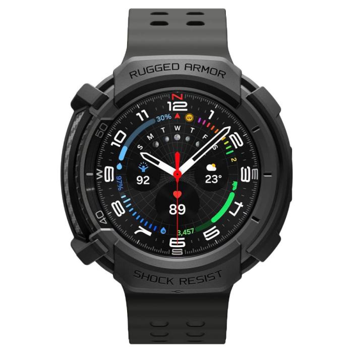 Bild 4, Spigen Galaxy Watch 8 46 mm Skal Rugged Armor Matt Svart