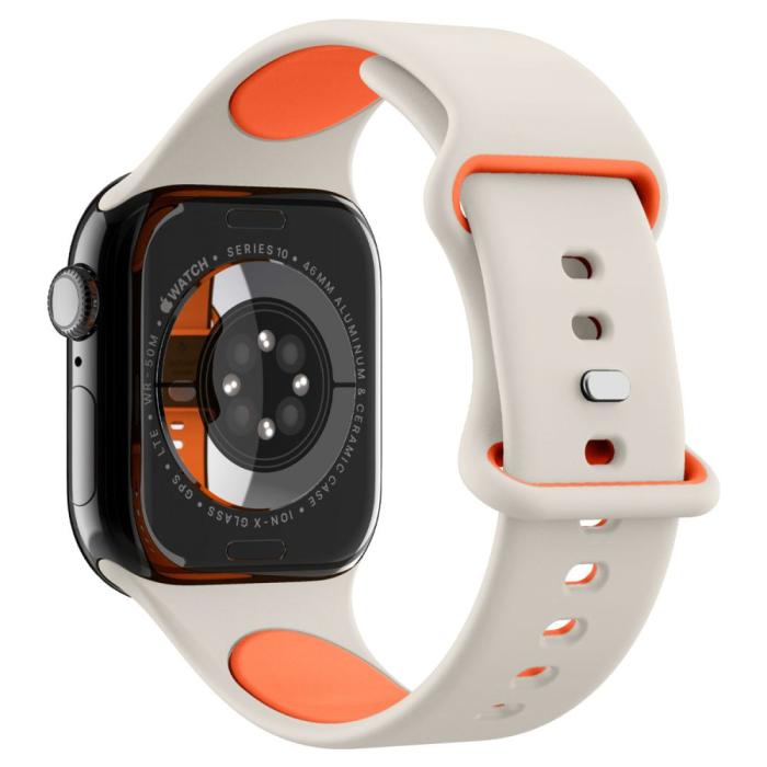 Bild 5, Spigen Apple Watch 42/44/45/46/49 mm Armband Nano Pop Orange Beige