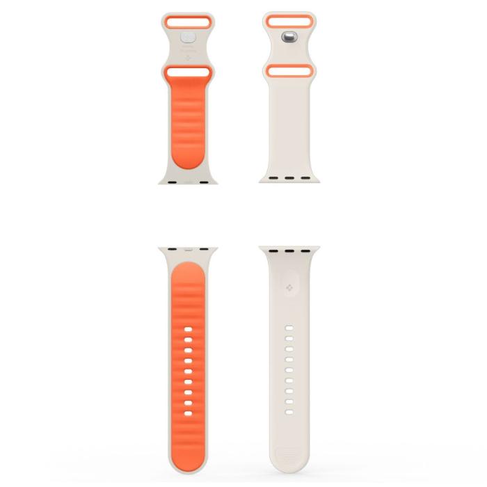 Bild 6, Spigen Apple Watch 42/44/45/46/49 mm Armband Nano Pop Orange Beige