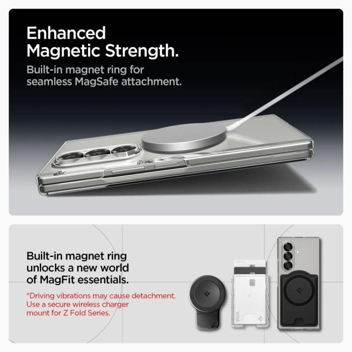 Bild 5, Spigen Samsung Galaxy Z Fold 7 Skal MagSafe AirSkin Crystal Clear