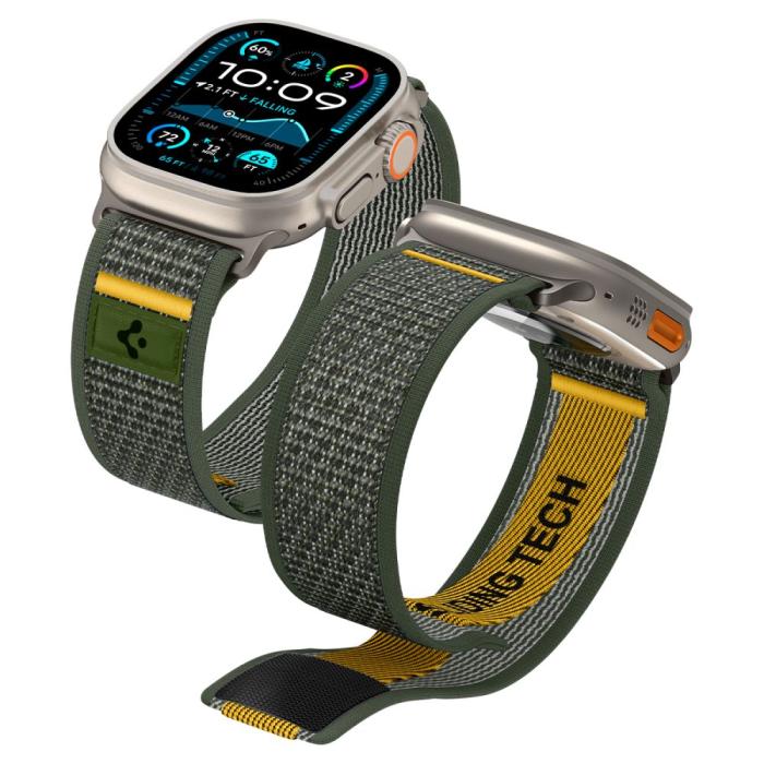 Bild 1, Spigen Apple Watch 42/44/45/46/49 mm Armband Athlex Grön