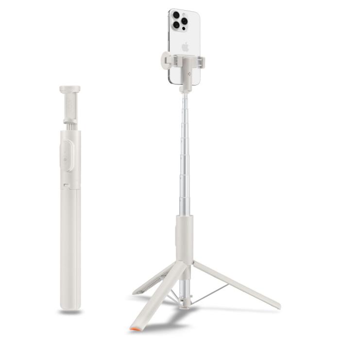 Bild 1, Spigen 146 cm Bluetooth Selfie Tripod Dune Beige