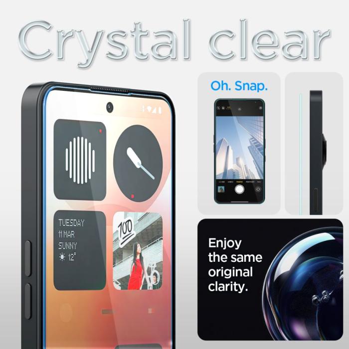 Bild 4, Spigen Nothing Phone 3a / 3a Pro Skärmskydd GLAS.tR 